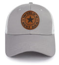 World Best Dad Ever Trucker Hat - Gray One Size with Leather Patch, Dad's Day Cap