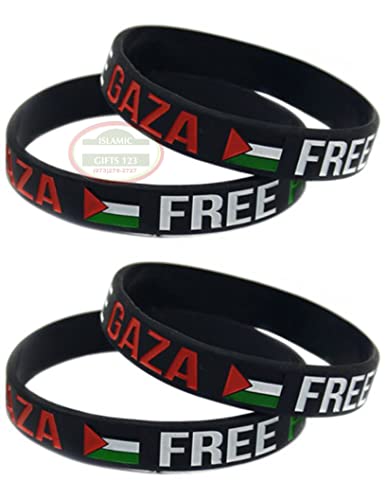 Sports Silicone Wristbands - Free Palestine Bracelets for Women & Men - Waterproof Rubber Support Palestine Flag - 12