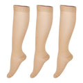 Compression Socks for Men & Women 8-15mmHg Knee-High Support – 3 Pairs, Large X-Large, Beige