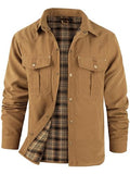Mr.Stream Men's Yellow Plaid Cowboy Flannel Shirt Jacket L Large