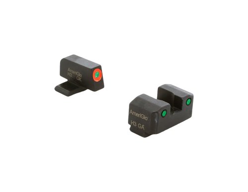 AMERIGLO Trooper Series - Three-Dot Green Tritium Design Springfield Set Front Outline Orange Fits Hellcat OSP