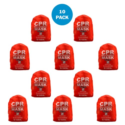 WNL Products 10-Pack Adult/Child CPR Rescue Masks Kit with Case
