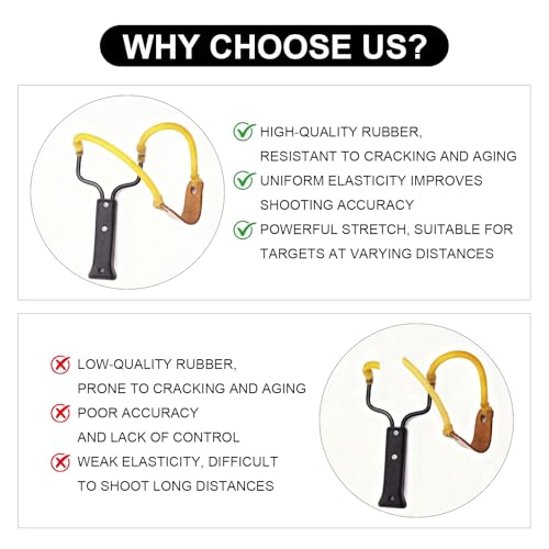 Heavy Duty Slingshot Replacement Bands - Natural Latex Rubber, 60cm Set