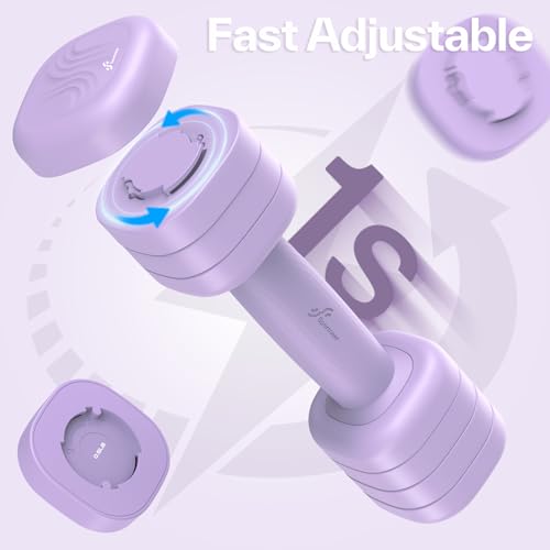 Aura Lavender Adjustable Dumbbell Set of 2 for Women - 5 lb x 2