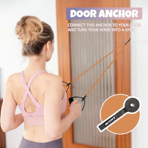 RitFit Single Resistance Bands with Handles & Door Anchor - 12-16lbs
