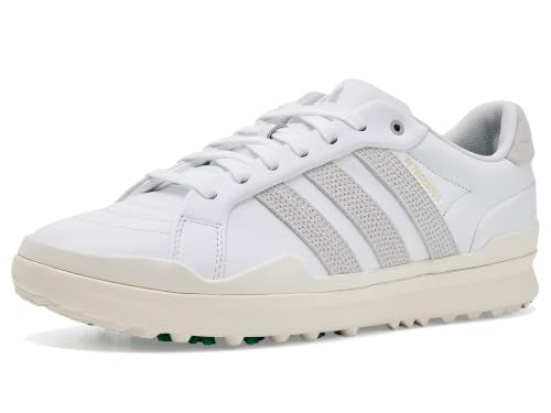 adidas Men's Retrocross Gripmore Golf Shoes 10 / Ftwr White/Dash Grey/Court Green - Spikeless, Full-Grain Leather