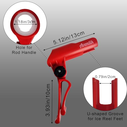 Adjustable Red Ice Fishing Bucket Rod Holder for Spinning Fishing - Durable & Cold-Resistant