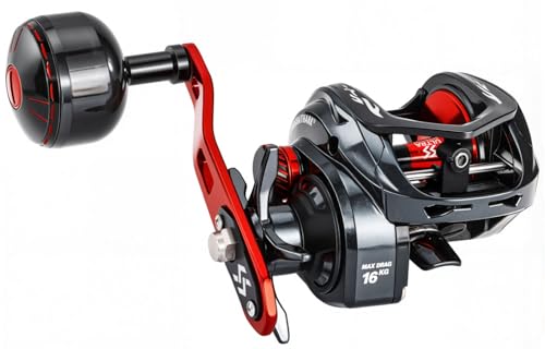 Sougayilang Baitcasting Reel 7.0:1 Gear Ratio, Right Hand 400 Size, Saltwater Power