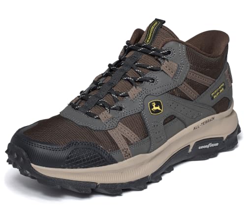 Skechers Men's John Deere Trail Inspired Mid Top Slip-On Shoes - Size 10.5, Brown