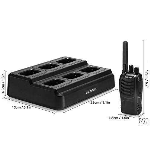 BAOFENG BF-88ST Walkie Talkies 6 Pack with Six-Way Charger, Long Range Two-Way Radios