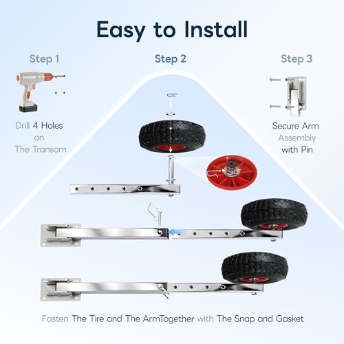 Stainless Steel Boat Launching Wheels with Pneumatic Tires for Trailers