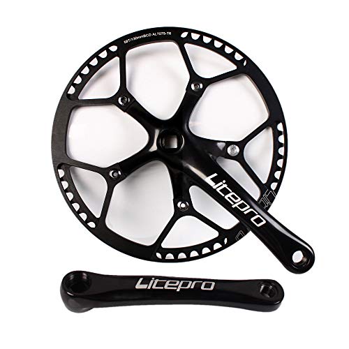 BUCKLOS Folding Bike Crankset 170mm 53T Chainring - Single Speed Aluminum Alloy