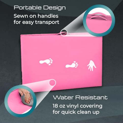 Z Athletic Kids Pink Balance Beam and Cartwheel Trainer Folding Gymnastics Mat