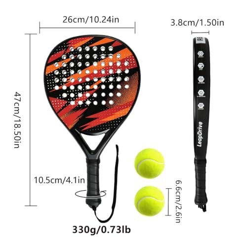 Carbon Fiber Padel Racket Set of 2 - Lightweight, Beginner Friendly