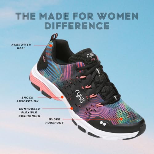 Women's Cross-Training Sneakers - Black Tie Dye, 8.5, Athletic Shoes