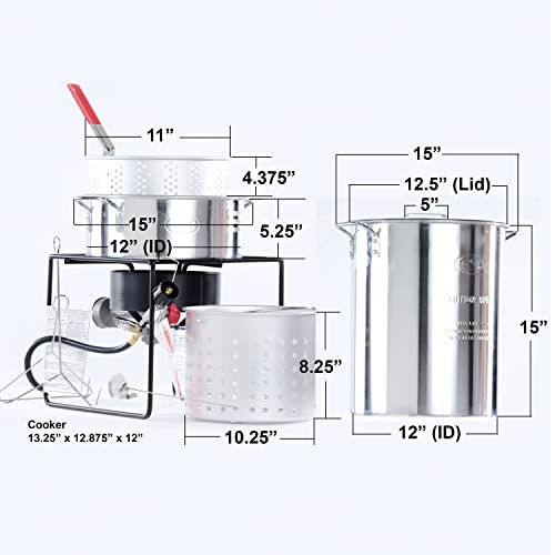 King Kooker Propane Fry Boil Package with 2 Aluminum Pots - Outdoor Cooking Set