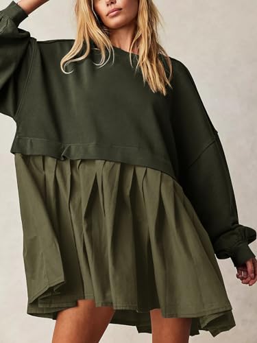 Women's Oversized Sweatshirt Dress Long Sleeve Mini Dress Casual Top