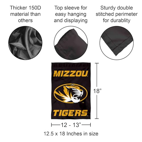 Missouri Tigers Garden Banner Flag 13x18 Inches with Pole Sleeve - Officially Licensed