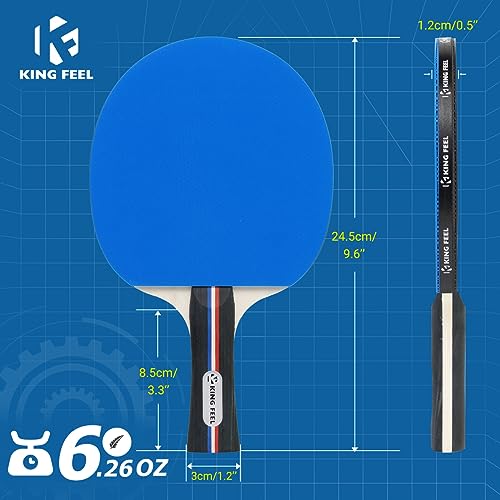 Blue Premium Table Tennis Paddles Set of 4 with 8 Balls & Case – Indoor & Outdoor