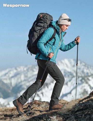 Women's Fleece-Lined Hiking Pants Water Resistant Windproof 3X-Large Dark Grey