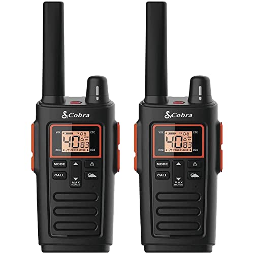 CBRA RX380 Walkie Talkies 2-Pack - Pre-Programmed, Weather-Resistant, 40 Channels