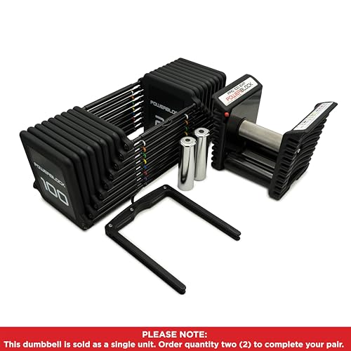 Adjustable Dumbbell PowerBlock Pro 100 EXP 5-40 lbs for Strength Training