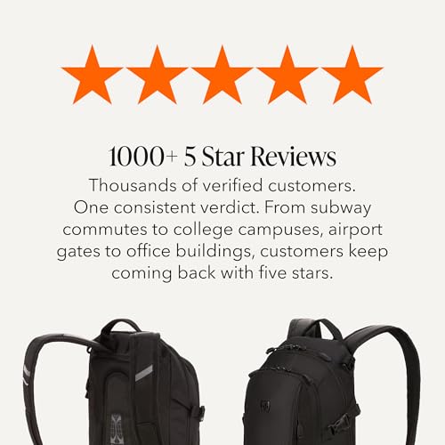 SwissGear 3598 Narrow Daypack Backpack Black Ballistic 18-Inch Slim Laptop Bag
