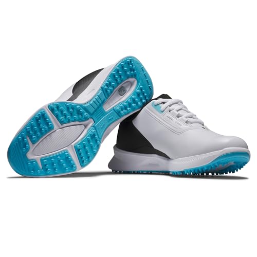 Junior Golf Shoes FJ Fuel Spikeless White Black Blue 3 Big Kid