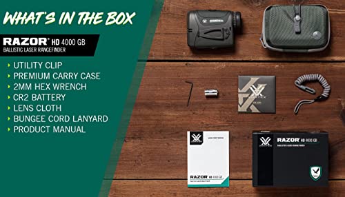 Vortex Razor HD 4000 Geoballistics Laser Rangefinder for Hunting & Shooting