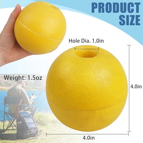 Round Deep Water Fishing Floats 4-inch Diameter 2pcs High Visibility Buoy Marker
