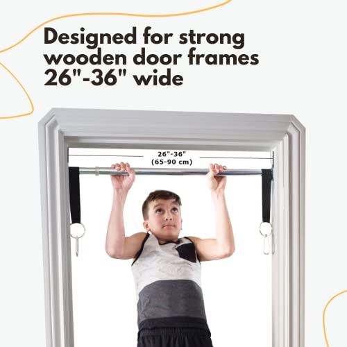 Doorway Pull-Up Bar & Indoor Swing Support - Heavy Duty Chrome Steel, Fits 26-36" Doorways