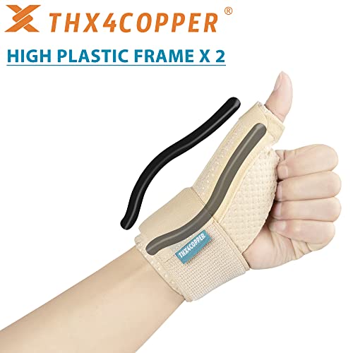 Thumb & Wrist Stabilizer Splint for Pain Relief, Arthritis, Sprains, Tendonitis, Carpal Tunnel - Beige, Large/X-Large