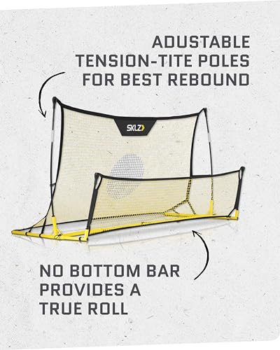 SKLZ Quickster Soccer Trainer - Dual-Sided Rebounder Practice Net for Solo Skills, Passing & Control - Weather Resistant, Adjustable Frame, Carry Bag