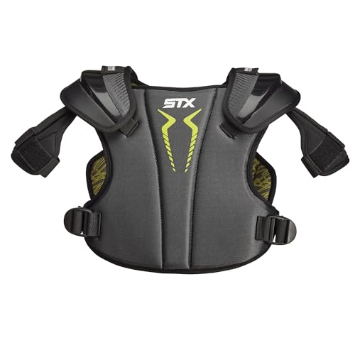 STX Stallion 200 Lacrosse Shoulder Pads - Black/Grey Small for Youth Players