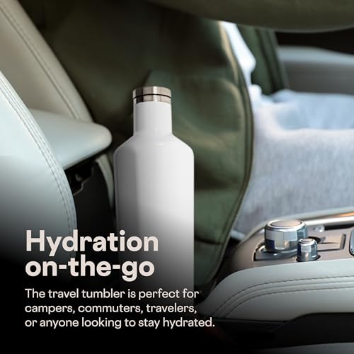 Corkcicle 16 oz Insulated Canteen - Gloss White, Keeps Drinks Cold 25H & Hot 12H
