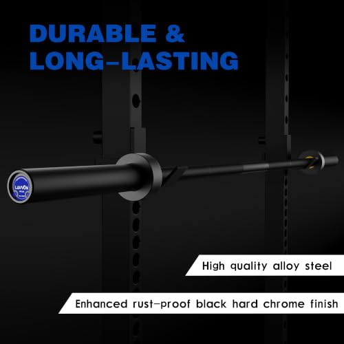 Black 6ft Olympic Barbell Bar 2-inch Standard Straight Weightlifting Bar