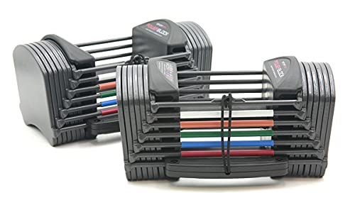 Adjustable 24 lb Dumbbell Set - PowerBlock Grey Compact Strength Training Equipment