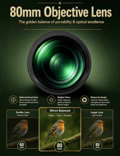 20-60x80 HD Spotting Scope with Phone Adapter & Tripod for Bird Watching