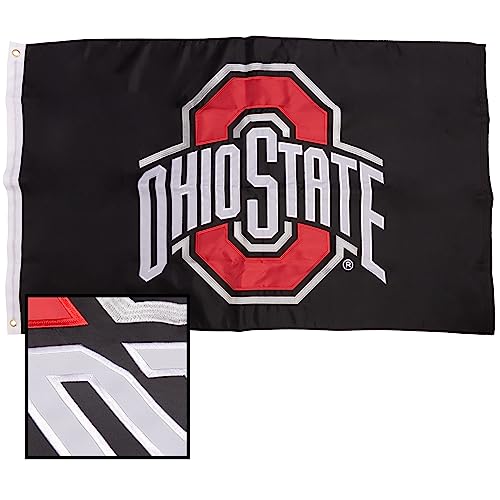 3x5 Ft Embroidered University Flag for Indoor Outdoor Display - Ohio State Buckeyes