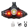 BORUIT Headlamp with Red Light USB-C Rechargeable 90° Adjustable 3 Modes - Red1