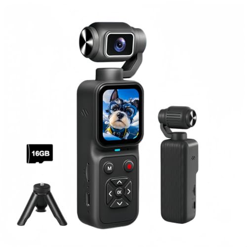 Digital Video Camera with 180° Dual-Rotating Lens 16GB Pocket Action Camera