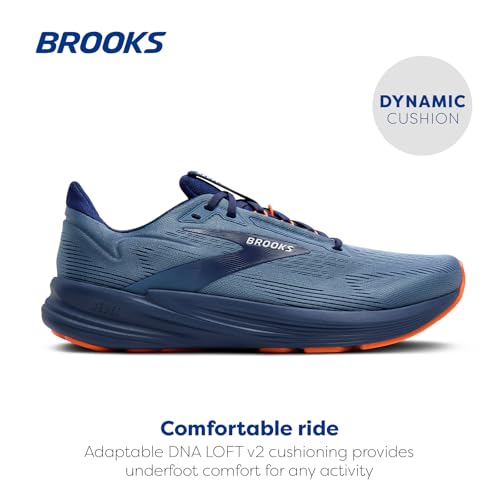 Brooks Men’s Revel 8 Running Shoe - Blue/Blue/Orange, Size 9