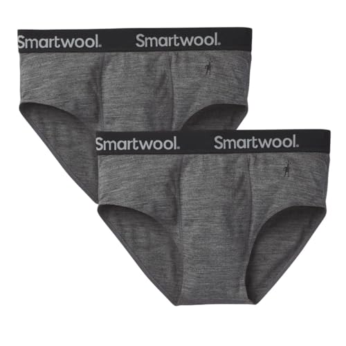 Smartwool Men's Active Briefs 2-Pack Medium Gray Heather - Slim Fit, Merino Wool