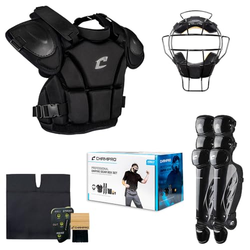 Varsity Umpire Kit - Professional Baseball Softball Gear Set with Mask Chest Protector & Leg Guards - Variation of Umpire Kit