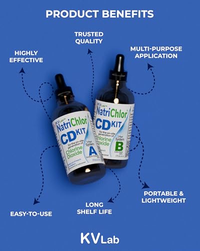Chlorine Dioxide Solution Kit with Citric Acid - 2 Bottles for Water Purification