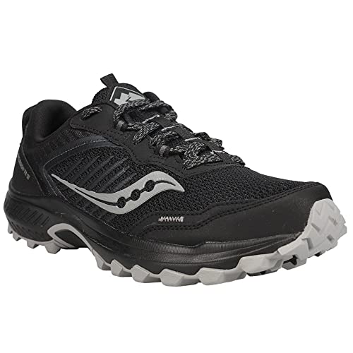 Men's Saucony Excursion TR15 Trail Running Shoes - Black Shadow, Size 11