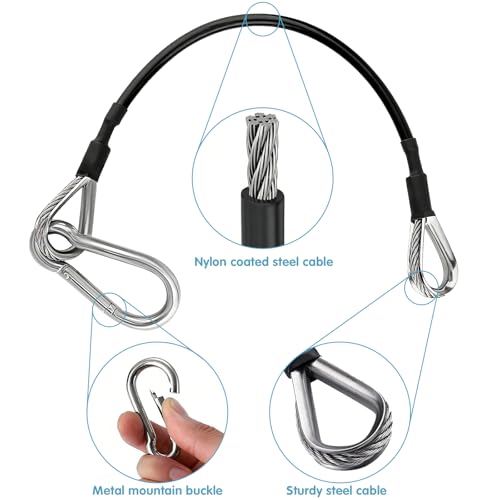 20 Inch Gym Extension Cable Set for Cable Machines - 2 Pieces