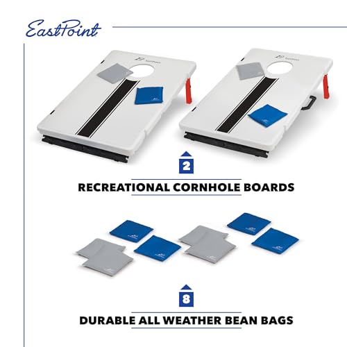 All-Weather Cornhole Set with 2 Boards & 8 Bean Bags - Portable Yard Game