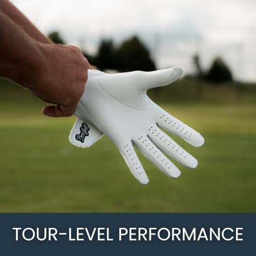 Men's Cabretta Leather Golf Gloves Multi-Pack with Ball Marker - Left & Right Hand