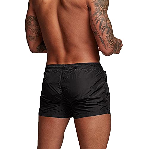 Rexcyril Men's 3 Inch Running Booty Shorts - Small Black Gym Sportswear